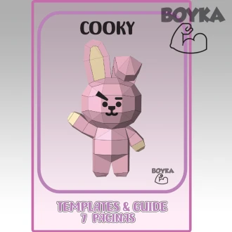 Cooky BTS21 - LINE FRIENDS Low Poly Papercraft Templates Gift DIY Decoration BOYKA