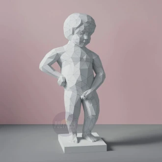 Manneken Pis PDF Template, Low Poly, Paper Sculpture, DIY, Pepakura Pattern, Handmade, Papercraft, Lowpoly, Lowpoly Papercraft