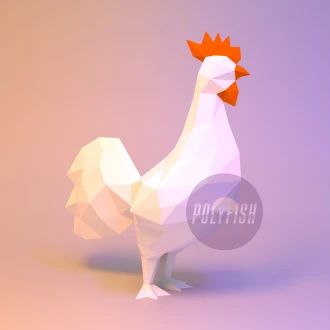 Rooster, Chicken PDF Template, Low Poly, Paper Sculpture, DIY, Pepakura ...