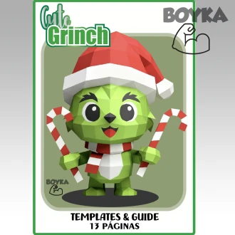 Cute GreenGuy Low Poly Papercraft Templates Gift DIY Decoration BOYKA