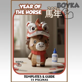 Year of The Horse Low Poly Papercraft Templates Gift DIY Decoration BOYKA