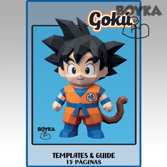 Son Goku Low Poly Papercraft Templates Gift DIY Decoration BOYKA