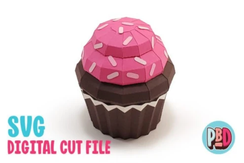 Cupcake 3D Papercraft SVG
