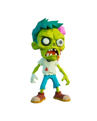 Zombie, Halloween Low Poly Papercraft