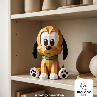 Pluto Dog Baby Low Poly Papercraft Template Pepakura PDF DIY Handmade