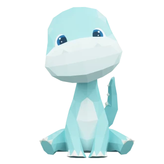 Dinosaur 3d paper craft template PDF | low poly 3d paper craft dinosour DIY origami decoration pepakura