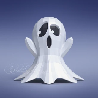 DIY 3d papercraft Little Ghost PDF Templates Low Poly SweetHeartyThings