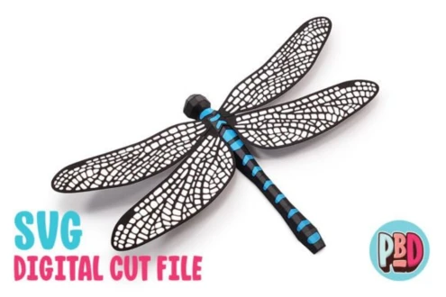 Dagonfly 3D Papercraft SVG