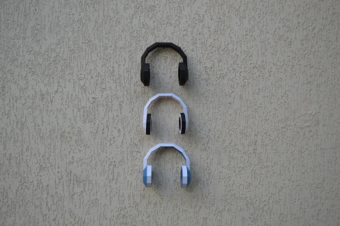 3D Low Poly Papercraft Headphones: DIY Wall Decor (PDF Pattern)