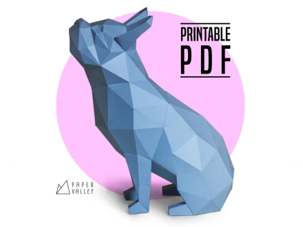 French Bulldog Papercraft, Paper Bulldog, DIY, Paper Dog, Home Decor, Handmade gift, papertoy, printable template PDF, Decoration, Paper Pet