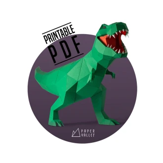 T-Rex Papercraft, DIY Home Decor, dinosaur, paper animal sculpture, Handmade gift, Printable template PDF, 3D Decoration, Tyrannosaurus dino
