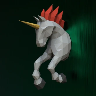 Unicorn 3D Papercraft PDF, SVG Templates for Cricut Projects, DIY Unicorn Low Poly, 3D Svg Sculpture Paper Model