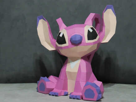 Angel Stitch Papercraft DIY Pepakura Origami Template Low Poly