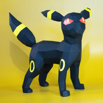 Pokemon Umbreon eevee evolution 3D Papercraft PDF, SVG Templates for Cricut Projects, DIY Pokemon Low Poly, 3D Sculpted