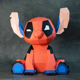 Stitch Deadpool Paper Craft, Digital Template, Origami, PDF Download DIY, Low Poly, Trophy, Sculpture, Model