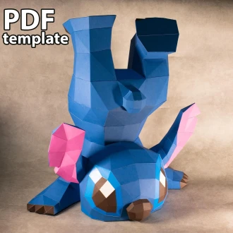 Stitch Pepakura, Paper Craft, PDF Template, DIY, Digital Download