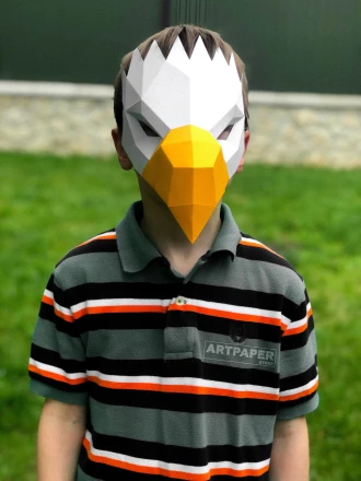 Papercraft Eagle Mask: DIY 3D Low Poly Cosplay (PDF Pattern)