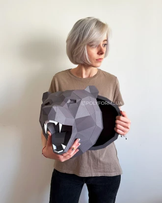 Bear Gift box Low Poly Papercraft PDF template SVG Christmas Model Sculpture