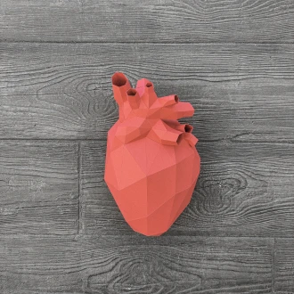 Papercraft Human Heart Template – Low Poly 3D Model