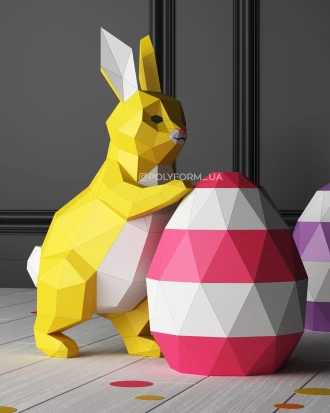 Easter Bunny Low Poly Rabbit Papercraft Easter PDF template decoration