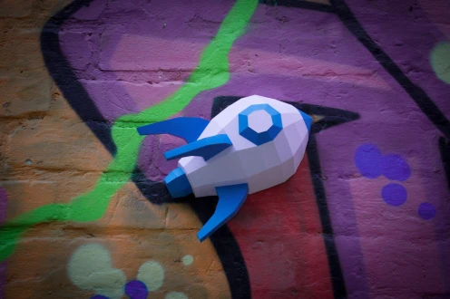 Papercraft Rocket: 3D Low Poly Paper Sculpture DIY (PDF Pattern)
