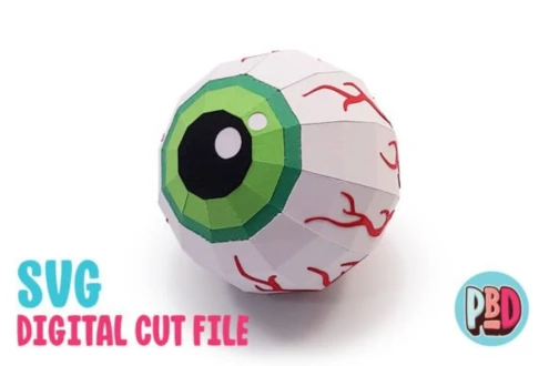 Eyeball 3D Papercraft SVG
