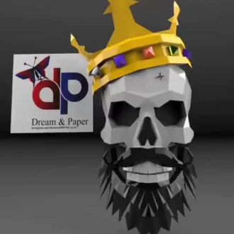 Skull King, Calavera Rey Papercraft , PDF Template, DIY 3d Model, FanArt, Paper Sculpture, Low Poly, Pepakura, Craft, Manualidad, Arte de Papel
