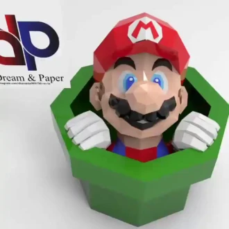 Mario Bros in tube Papercraft , PDF Template, DIY 3d Model, FanArt, Paper Sculpture, Low Poly, Pepakura, Craft, Manualidad, Arte de Papel