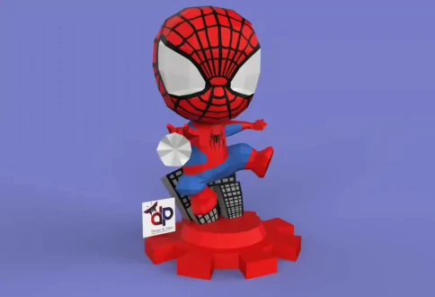 Spider-Man Chibi Papercraft , PDF Template, DIY 3d Model, FanArt, Paper Sculpture, Low Poly, Pepakura, Craft, Manualidad, Arte de Papel