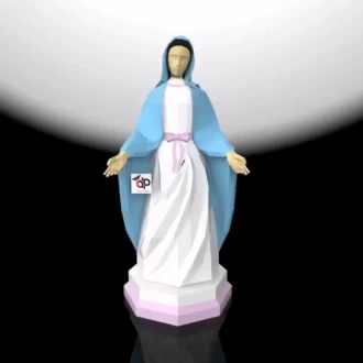 Virgen Maria, Mother of God Papercraft , PDF Template, DIY 3d Model, FanArt, Paper Sculpture, Low Poly, Pepakura, Craft, Manualidad, Arte de Papel