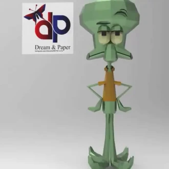 Squidward J. Q. Tentacles SpongeBob SquarePants Papercraft , PDF Template, DIY 3d Model, FanArt, Paper Sculpture, Low Poly, Pepakura, Craft, Manualidad, Arte de Papel