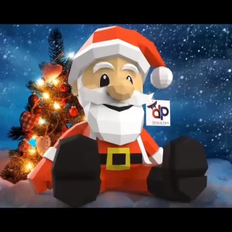 Santa Claus sitting Papercraft , PDF Template, DIY 3d Model, FanArt, Paper Sculpture, Low Poly, Pepakura, Craft, Manualidad, Arte de Papel