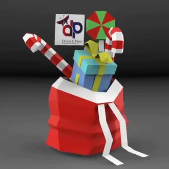Christmas Sack Papercraft , PDF Template, DIY 3d Model, FanArt, Paper Sculpture, Low Poly, Pepakura, Craft, Manualidad, Arte de Papel