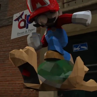 Mario Bros kick Koopa Troopa turtles Papercraft , PDF Template, DIY 3d Model, FanArt, Paper Sculpture, Low Poly, Pepakura, Craft, Manualidad, Arte de Papel