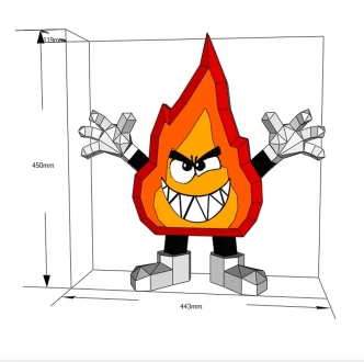 Little Flame Papercraft Template - Low Poly, Pepakura PDF, DIY Handmade, Home Decoration, Creative Gifts