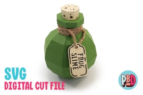 Frog Slime Potion 3D Papercraft SVG