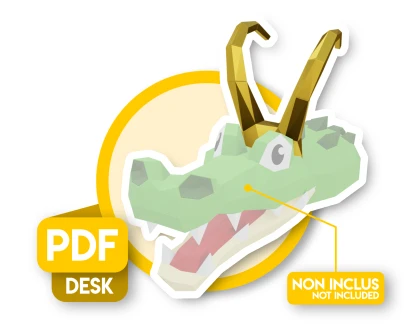 Loki Alligator Papercraft Template | DIY Craft | Digital Cut File | Home Decor