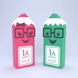 Low Poly Pencil Boy - Girl Papercraft Template | DIY 3D Desk Decor & Stationery Storage Box | Unique Back-to-School Gift