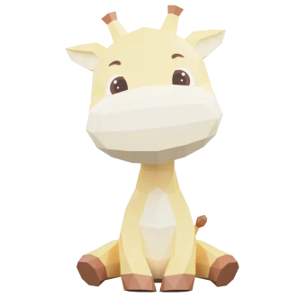 Giraffe 3d paper craft template PDF | 3d paper craft giraffe DIY origami decoration pepakura template