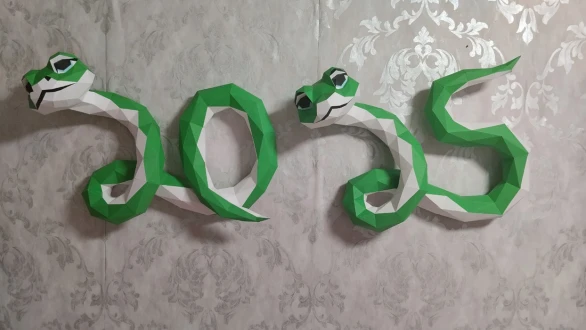 Snake 2025 Papercraft Template - Low Poly, Pepakura PDF, DIY Handmade, Home Decoration, Creative Gifts