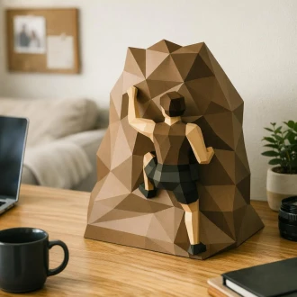 Rock Climber 3D Decor Low poly Papercraft, DIY, PDF