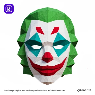 Joker Mask, DC Universe Papercraft Low Poly 3d DIY Kenart10