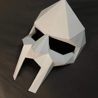 MF Doom Mask - Printable Paper Model - 3D Papercraft Model - Download PDF Template - DIY Decoration