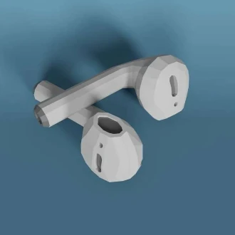 DIY Wireless Earbuds Papercraft Template Low Poly 3D Technology Model Instant Download PDF Desk Decor Unique Gift