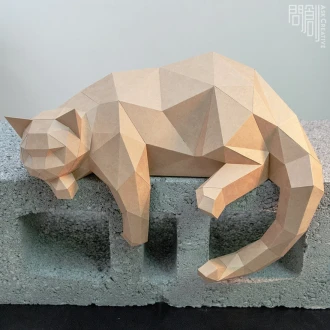 Lazy paper Model , Papercraft , DIY , Low poly , Fat Cat Model , PDF Papercraft , Lazy Cat , Cat low poly
