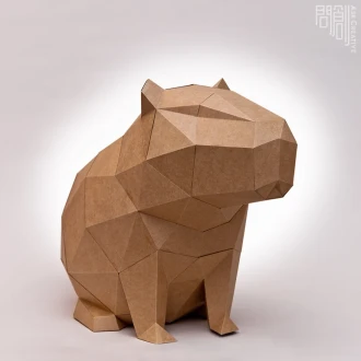 Capybara paper model ,Papercraft , DIY , Low poly , PDF Papercraft , Capybara Model , Capybara low poly , Capybara