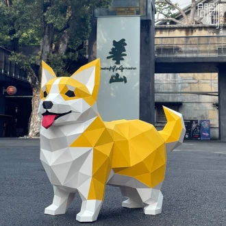 Real size Corgi paper model ,Papercraft , DIY , Low poly , PDF Papercraft , Corgi