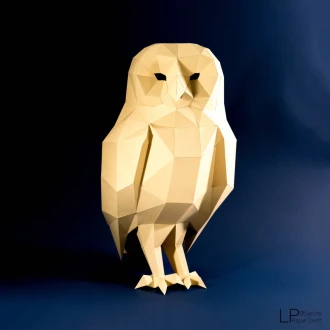 Owl Model Paper Craft, Digital Template, Origami, PDF Download DIY, Low Poly, Trophy, Sculpture, 3D Model