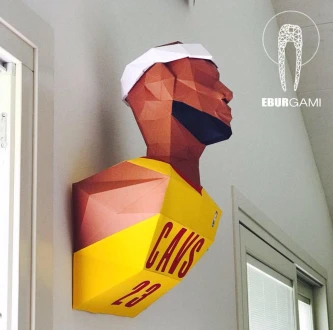 Papercraft Lebron James Trophy, Papercraft NBA, DIY Head 23, Make your own, Head DIY, Basket Print, Cavs Print, T-shirt nba, Papercrafting