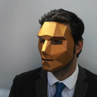 Polygon Human Face Mask, 3D Papercraft Mask Template, Low Poly Paper Mask, Unique Halloween Costume, Cosplay Pattern, PDF Pattern